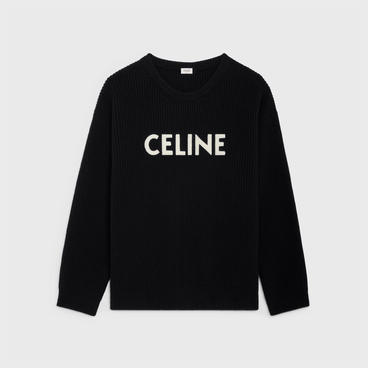 CELINE オーバーサイズ セーター / リブ編みウール ブラック - Brand Room
